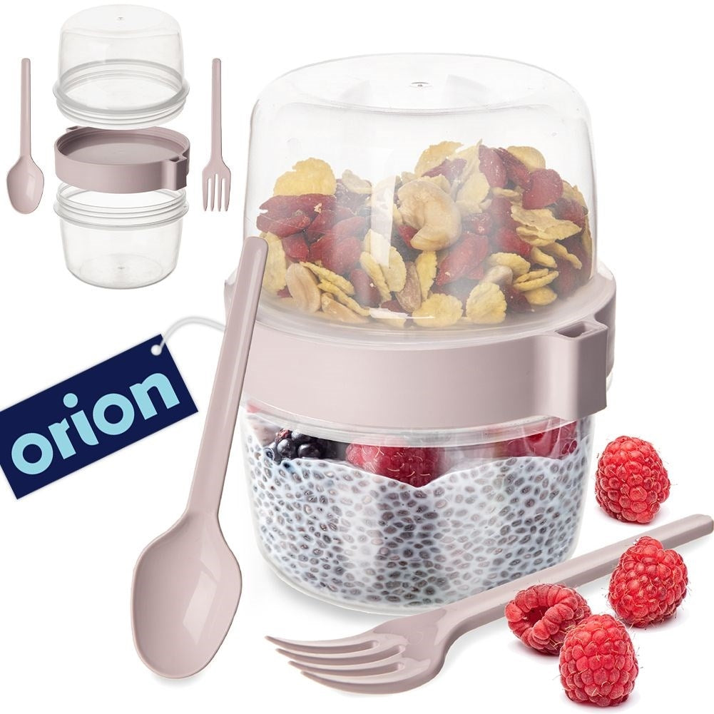 Praktisk Yogurtbehållare med Lock och Skål för Flingor