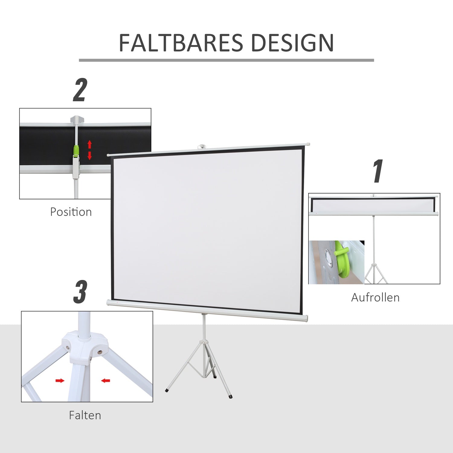 Projektionsduk 4:3-format, 100-tum, vit