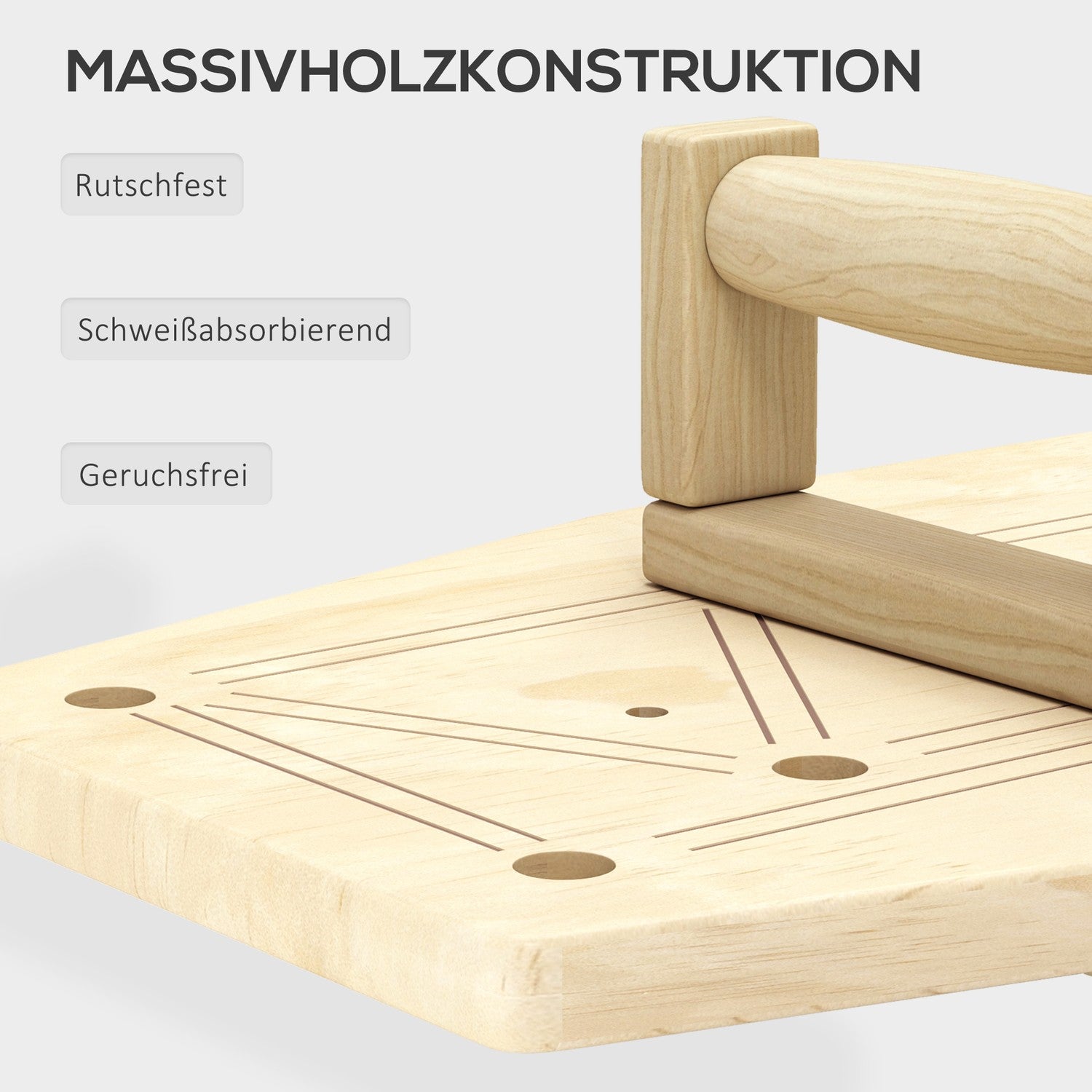 Push-up-stänger av trä med motståndsband, 11 övningar