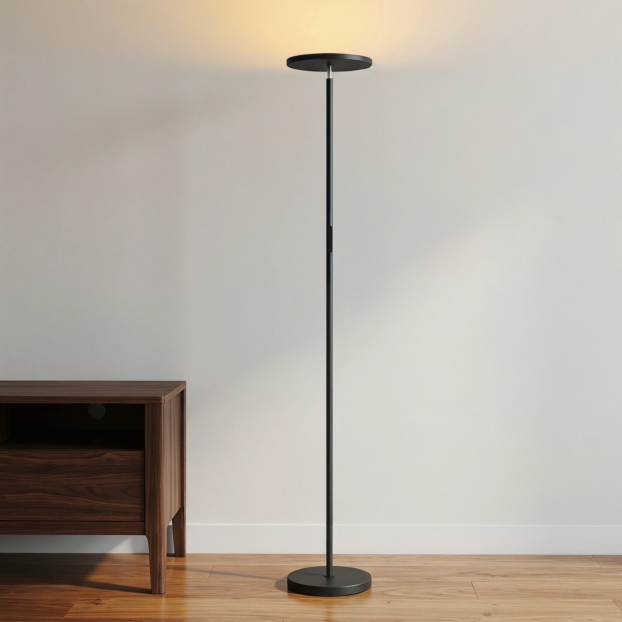 RGB-golvlampa, dimbar, fjärrkontroll och touch, svart