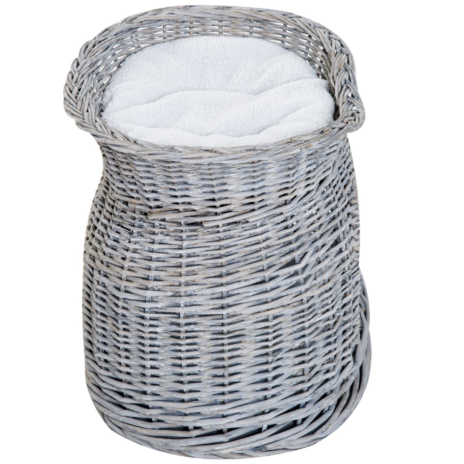 Rattan Cat Bed med kapell och kudde, vattenhyacint