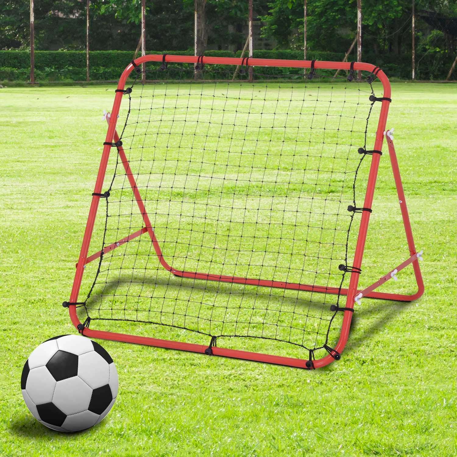 Rebounder Football Rebound veggmålnett for fotball Justerbar vinkel Rød + Svart 96 X 80 X 96 Cm