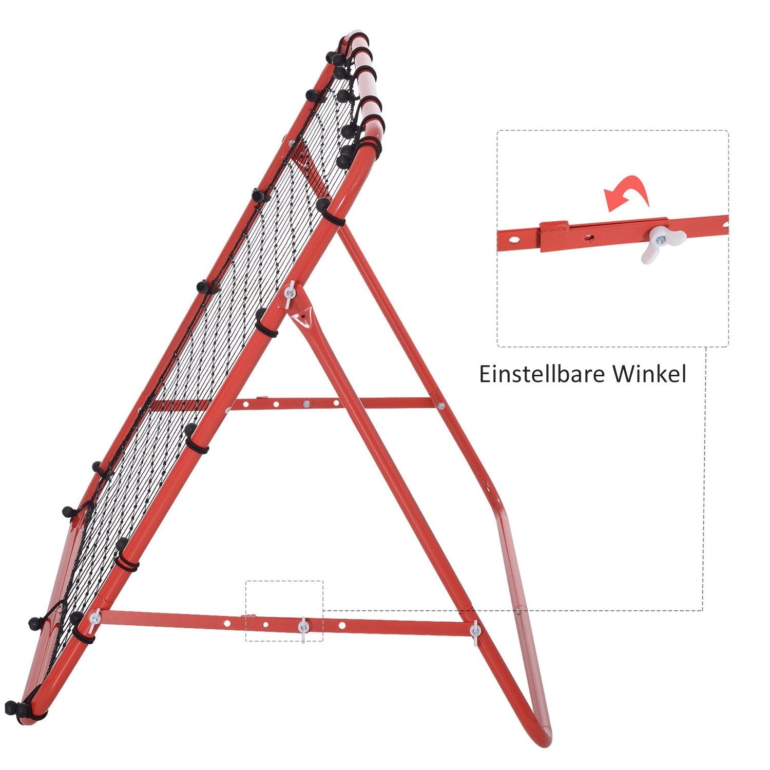 Rebounder Football Rebound veggmålnett for fotball Justerbar vinkel Rød + Svart 96 X 80 X 96 Cm