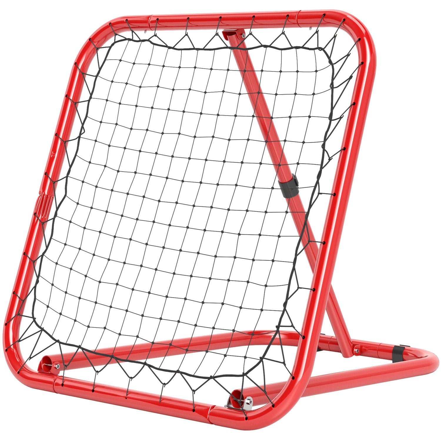 Vikbar fotbollsrebounder – röd, metall, 63 x 63 cm