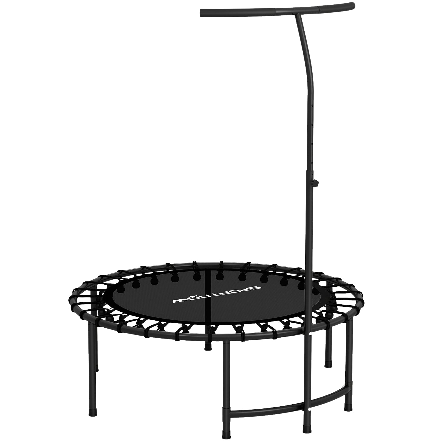 Rebounder-trampolin, justerbart handtag, svart