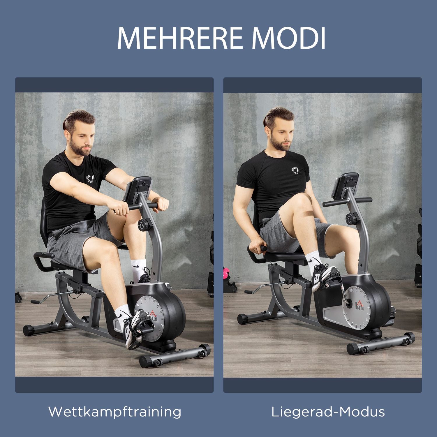 Liggande motionscykel – LCD, 8-nivå motstånd, 110 kg kapacitet
