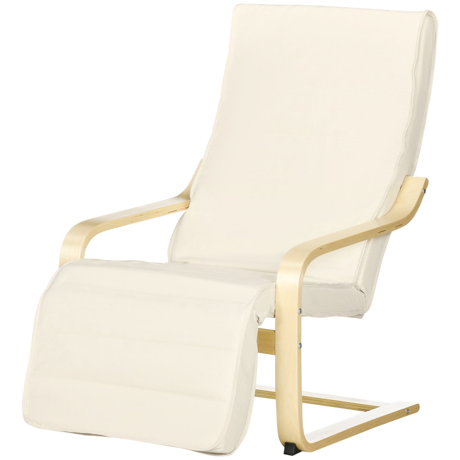 Relaxation Swing Recliner Stol, Justerbart Fotstöd, Cream