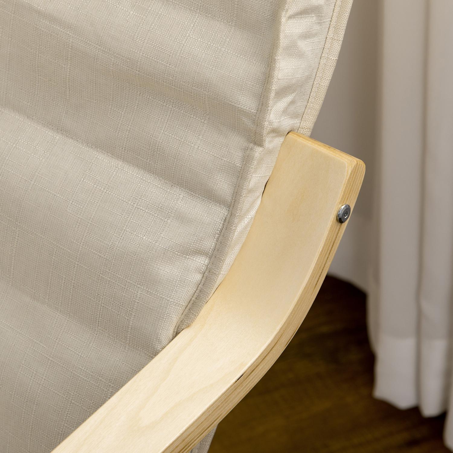 Relaxation Swing Recliner Stol, Justerbart Fotstöd, Cream