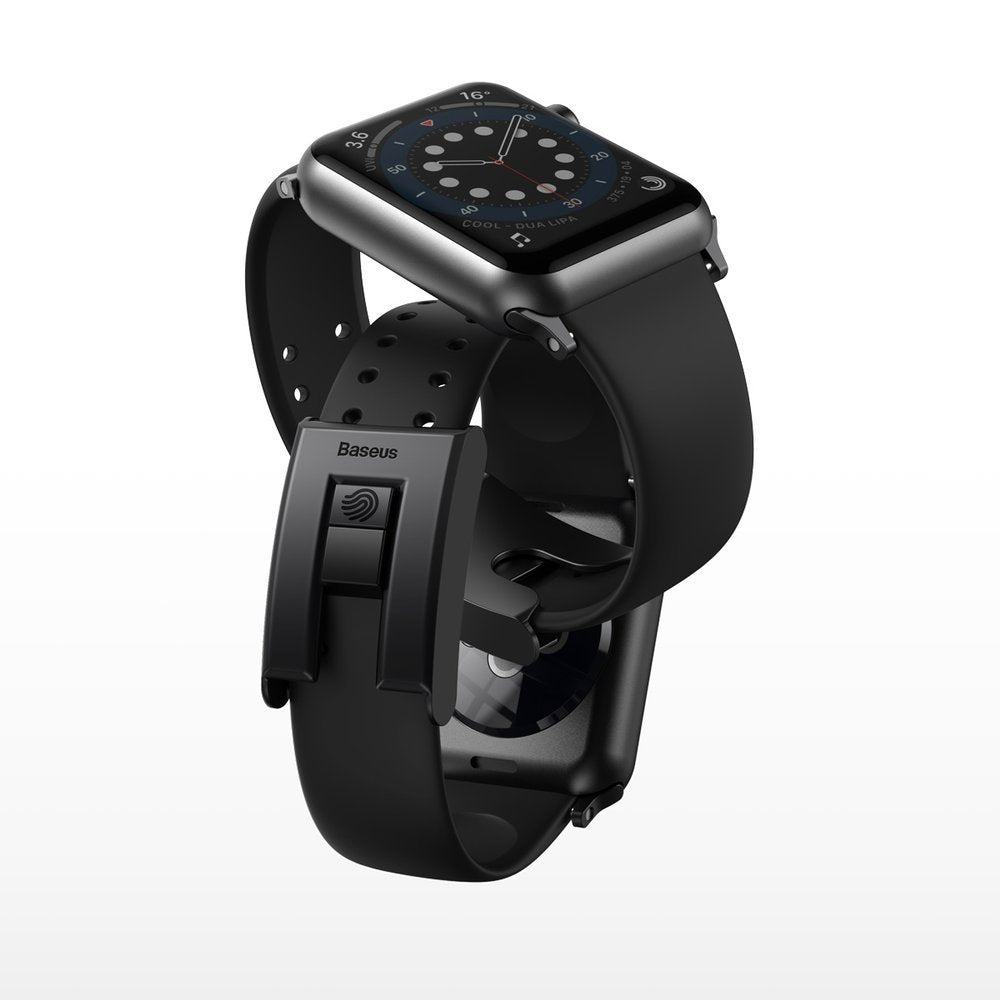 Rembandsarmband för Apple Watch 3/4/5/6/SE 38-40 mm Slip-Thru Svart