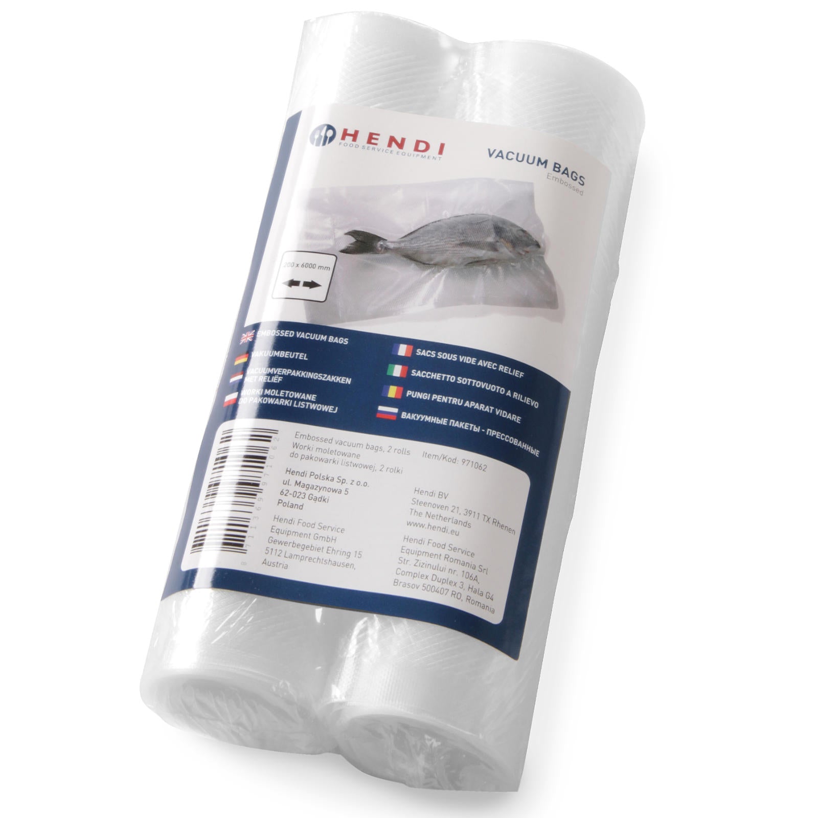 Räfflade påsar för bandvakuumförpackningsmaskiner 280x6000mm 2 RULLAR