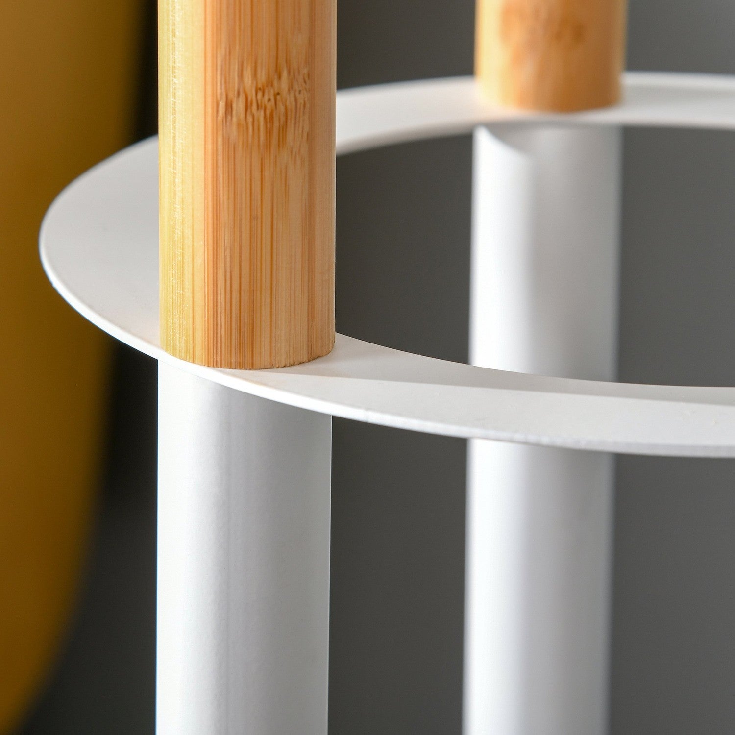 Rock- och paraplyställ med 13 krokar, metall, naturvit