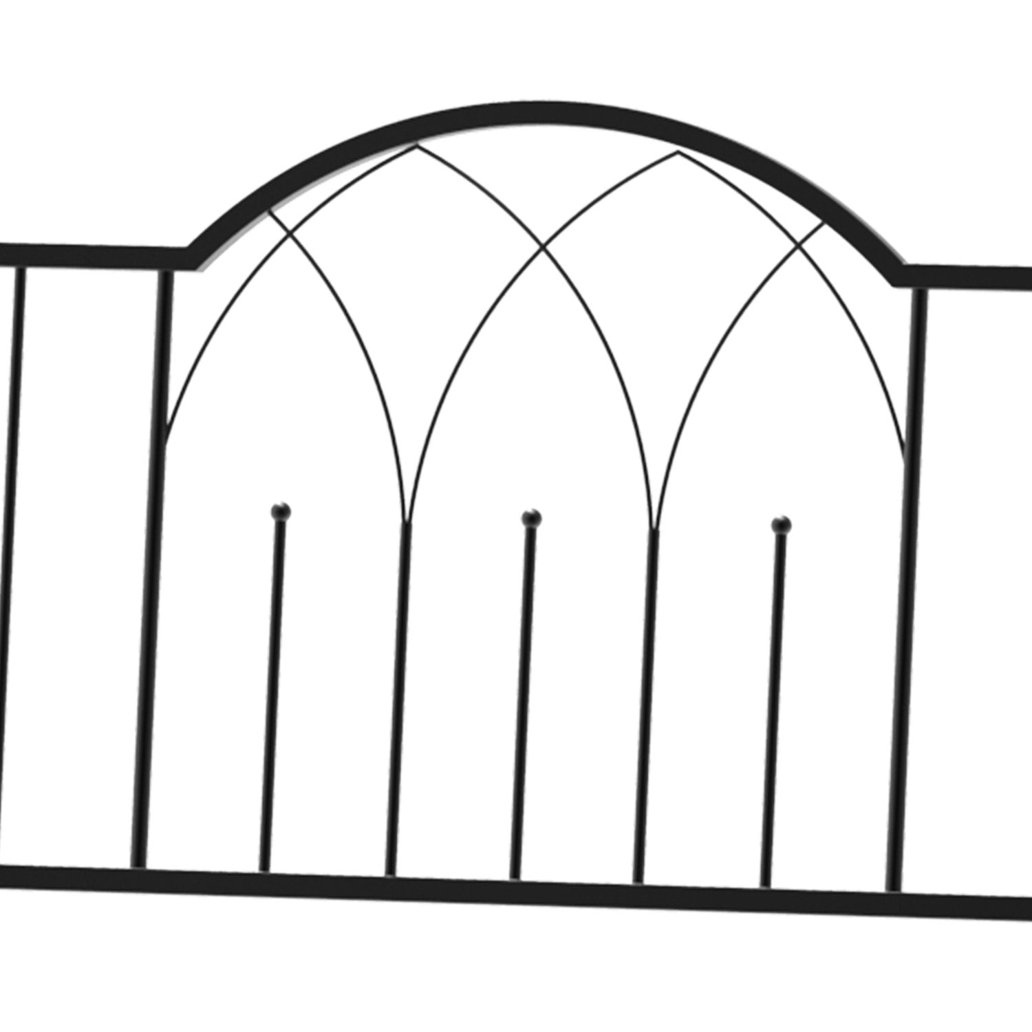 Rosebue med benk, rosebenk, arborbenk, filosofbenk, espalier, hagebenk, metall, svart, 121 X 50 X 203 cm