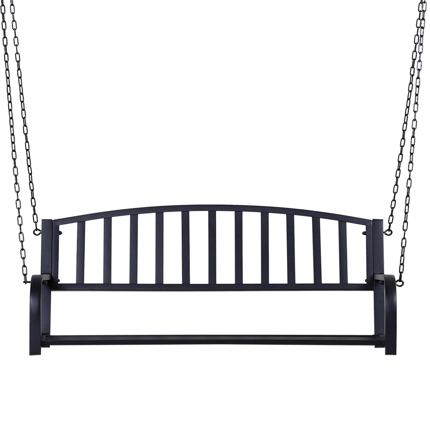 Hollywood Swing Hage Swing Hengende Benk 2-seters Swing Benk Med kjeder Metall Svart 127 X 60 X 53 Cm