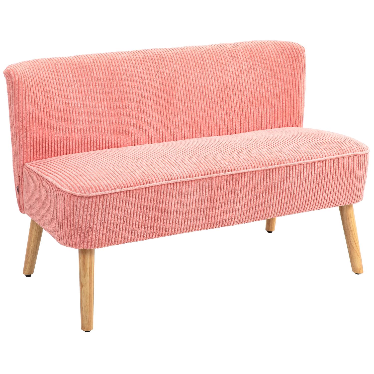 Rosa 2-sits stoppad soffa – kompakt och mysig design