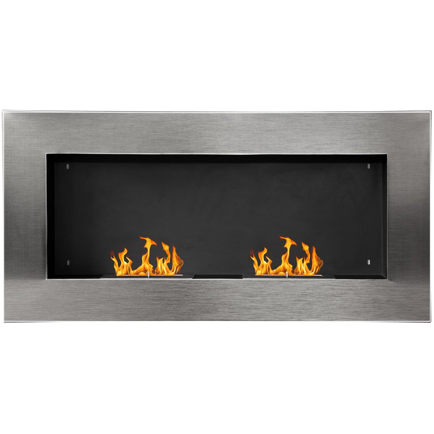 Rostfritt stål Väggmonterad Bioetanol Öppen spis 110x54x14 Cm
