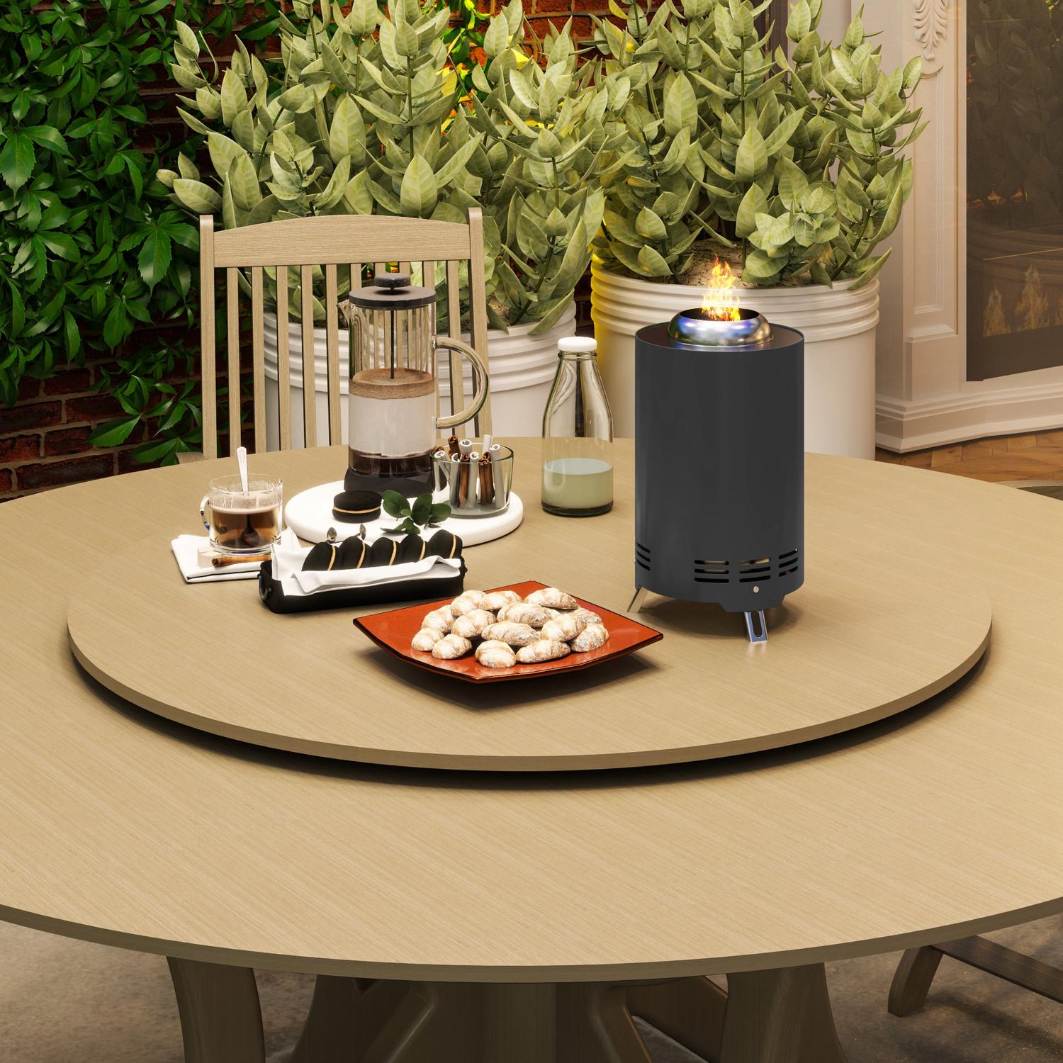 Rostfritt stål rökfri eldstad med poker – Ø16x25cm