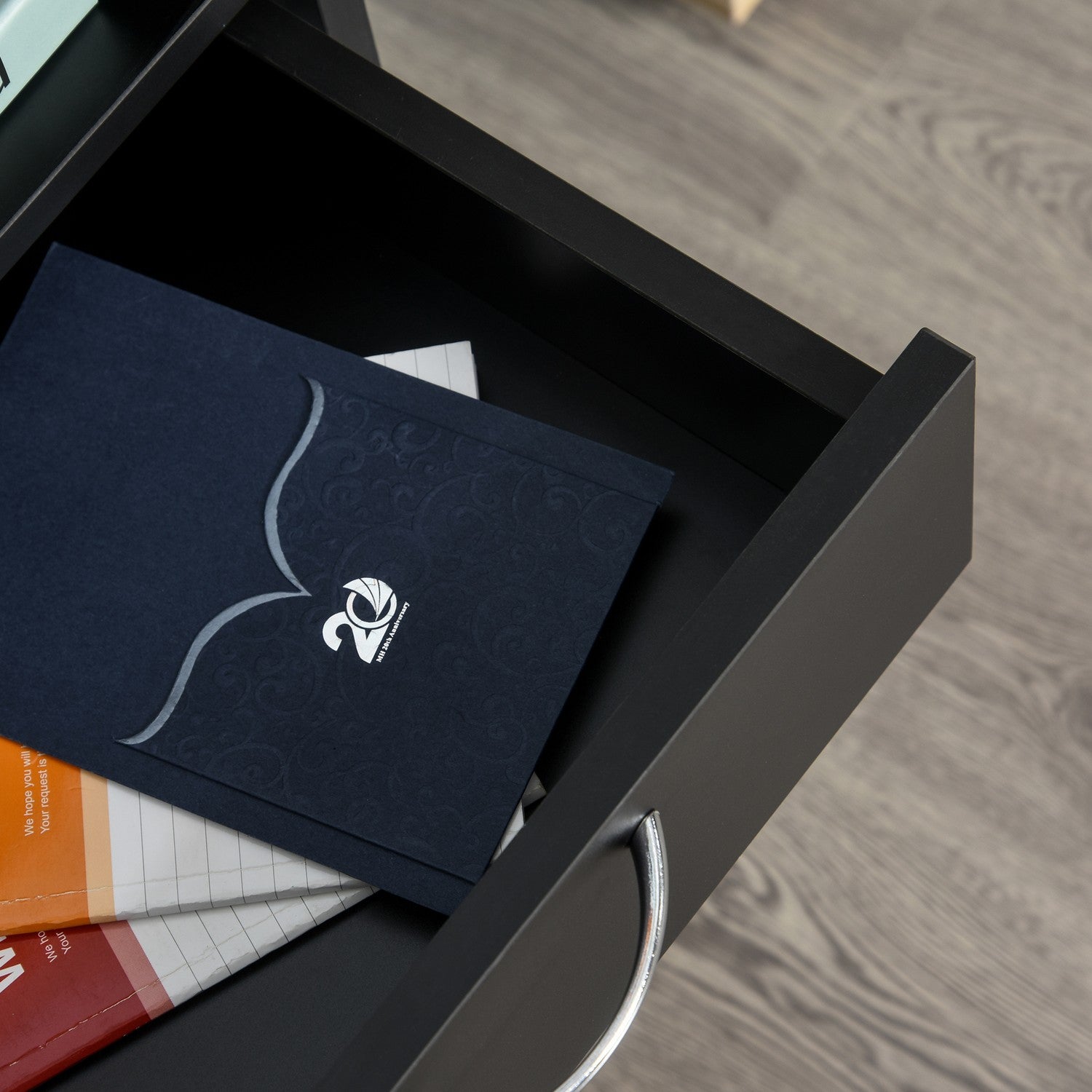 Rullande arkivskåp med låda – Svart, 40x35x60 cm