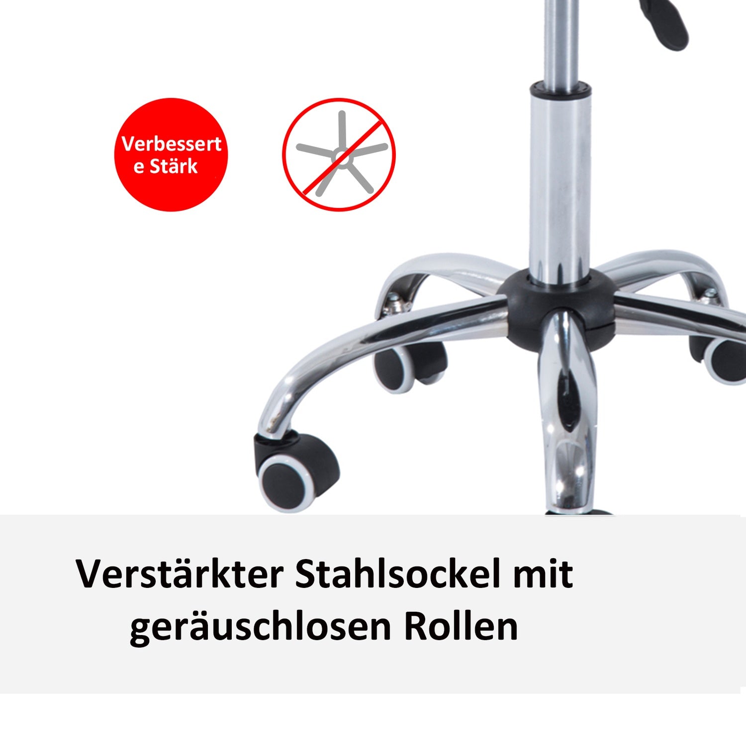 Höjdjusterbar svängbar pall – svart PU & metall