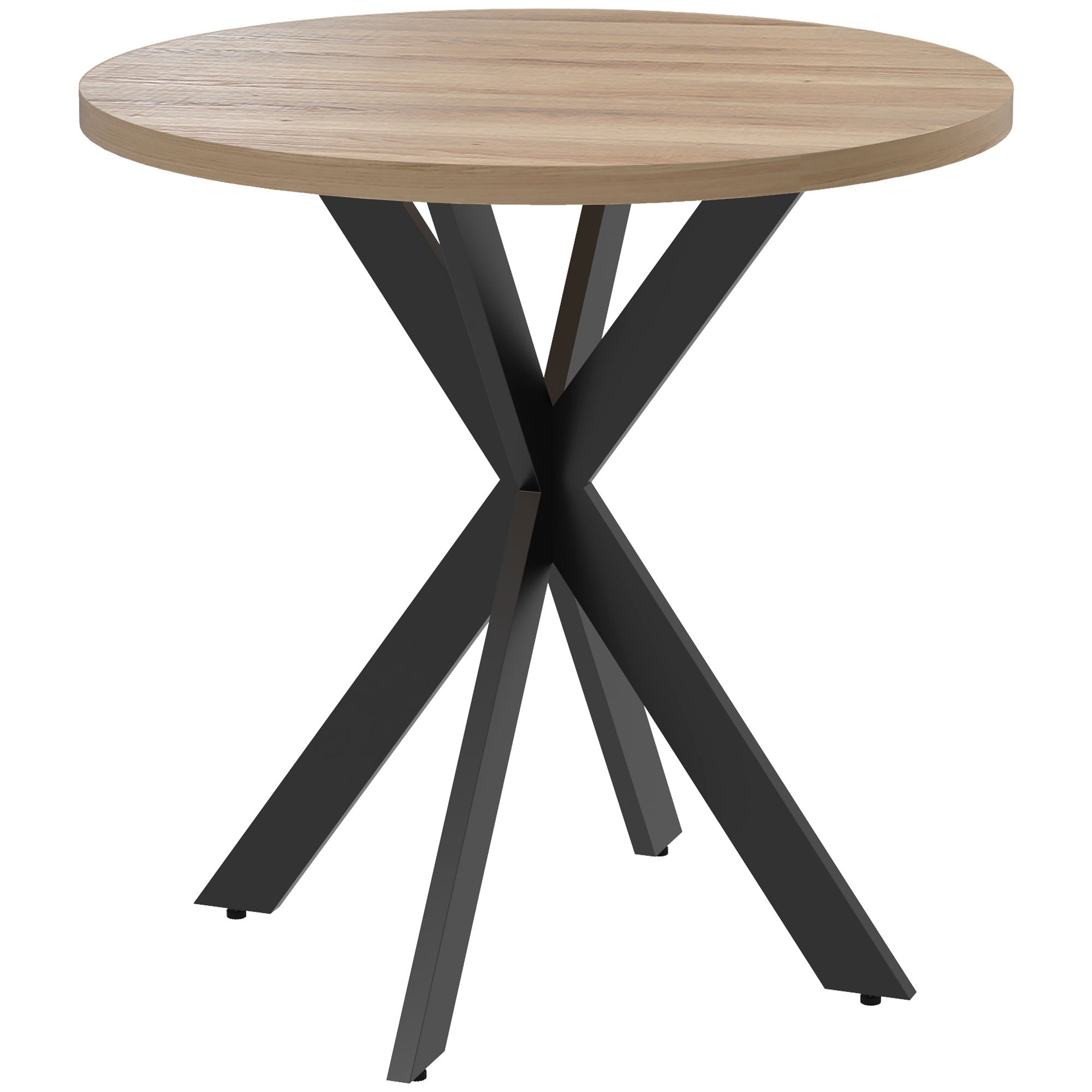Runt matbord, 75 cm, plats för 2-4, brun MDF