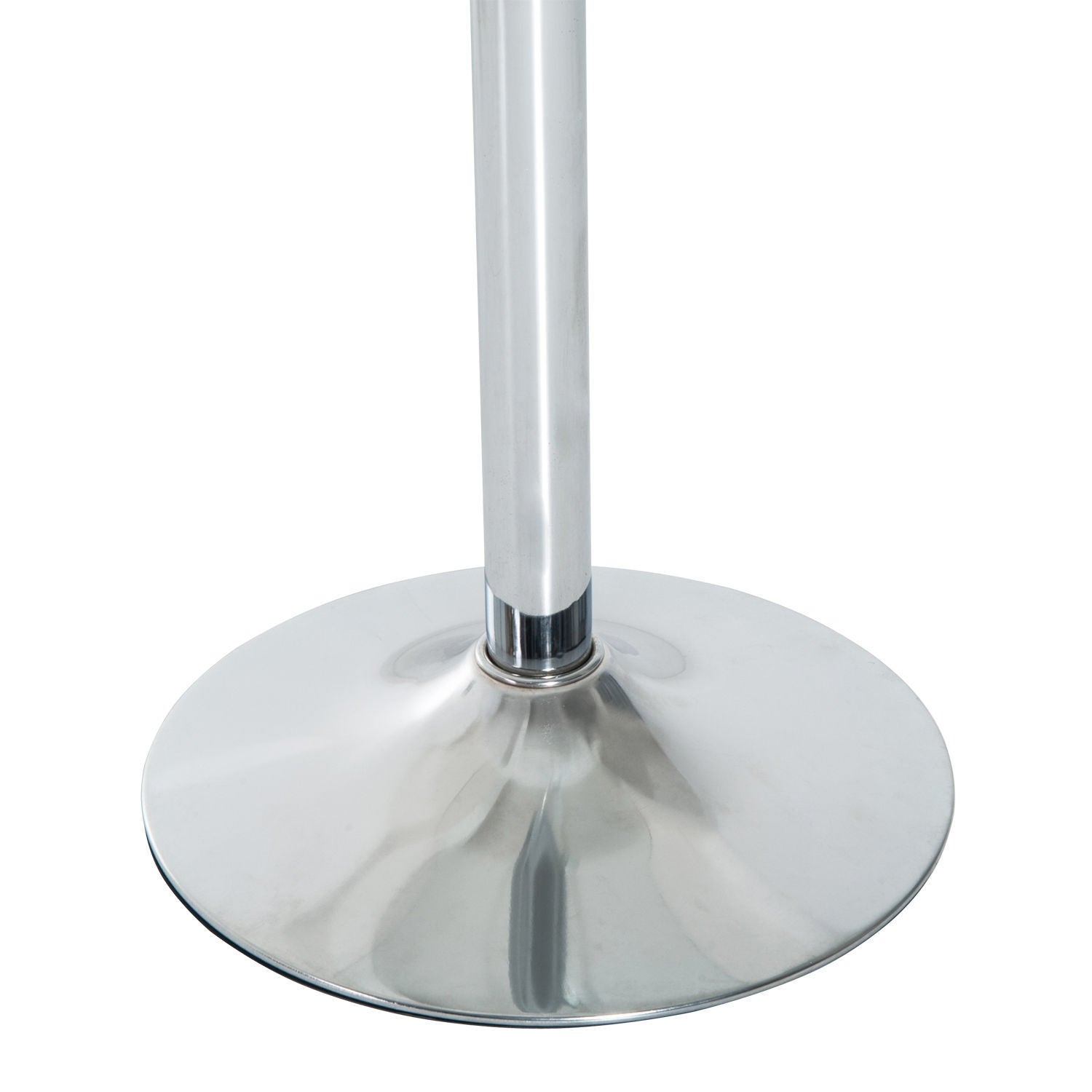 Runt matbord i glas, 70 cm, underrede i metall
