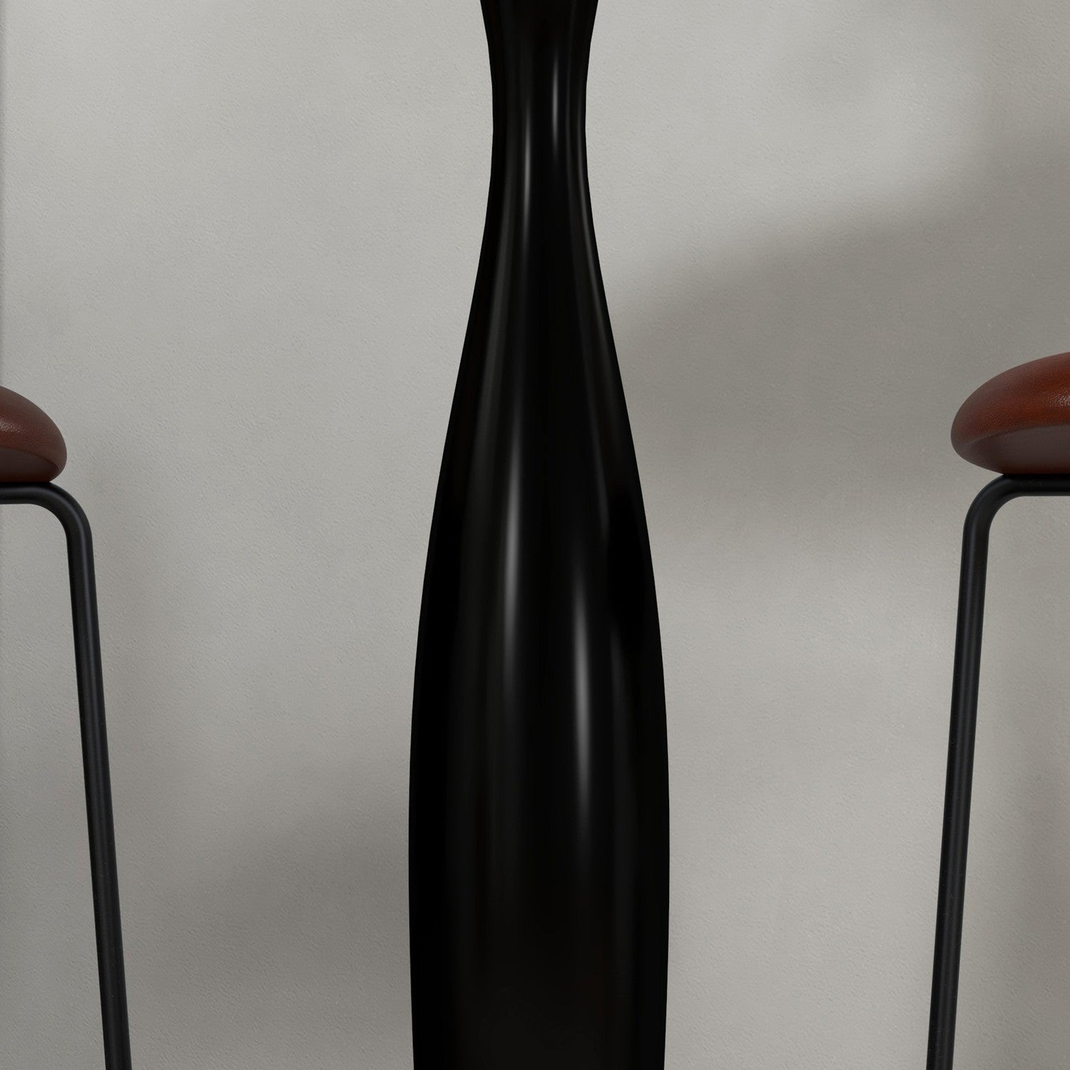 Runt matbord, modern stil – svart, stålram