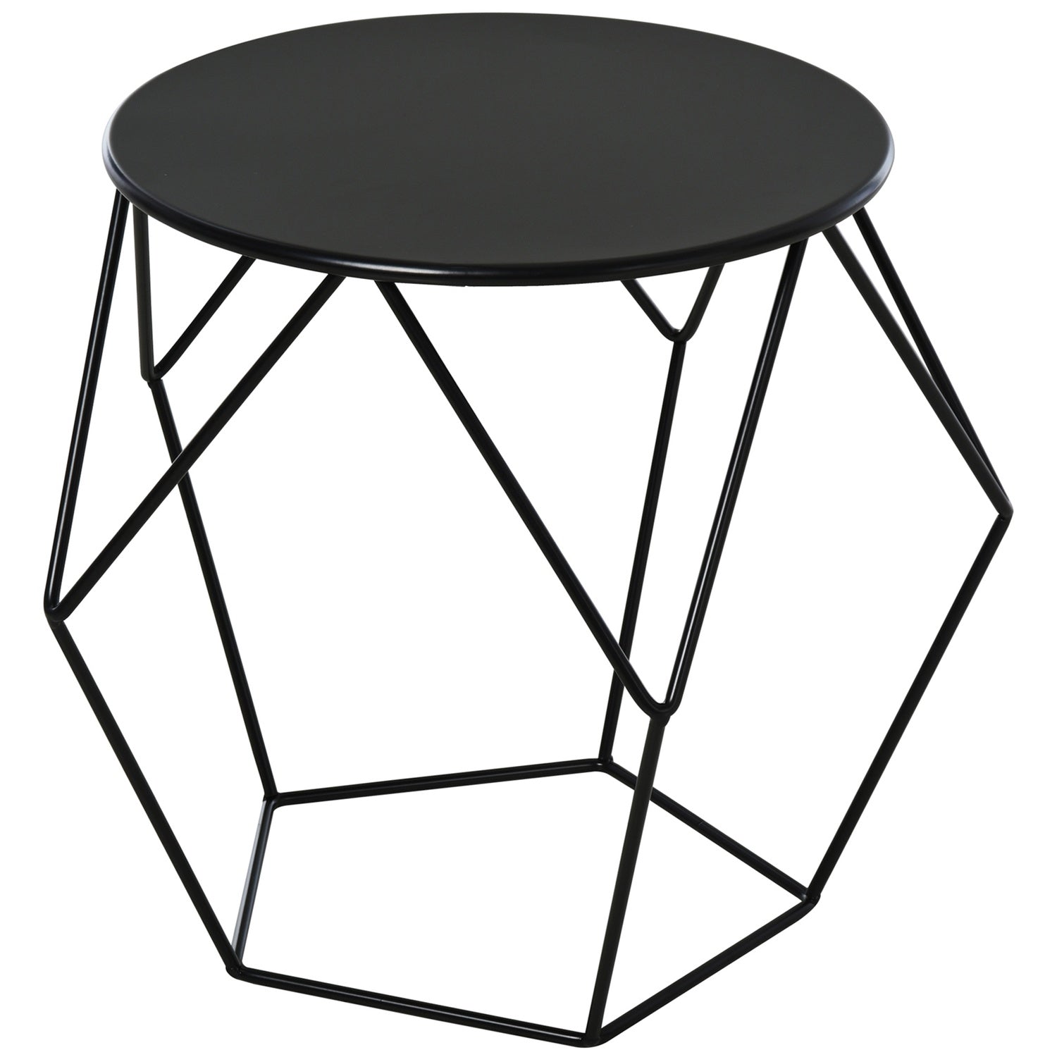 Runt soffbord med förvaring – Metallkorgdesign