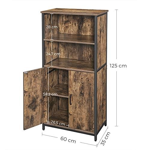 Romslig rustikk brunt oppbevaringsskap, 60x35x125 cm