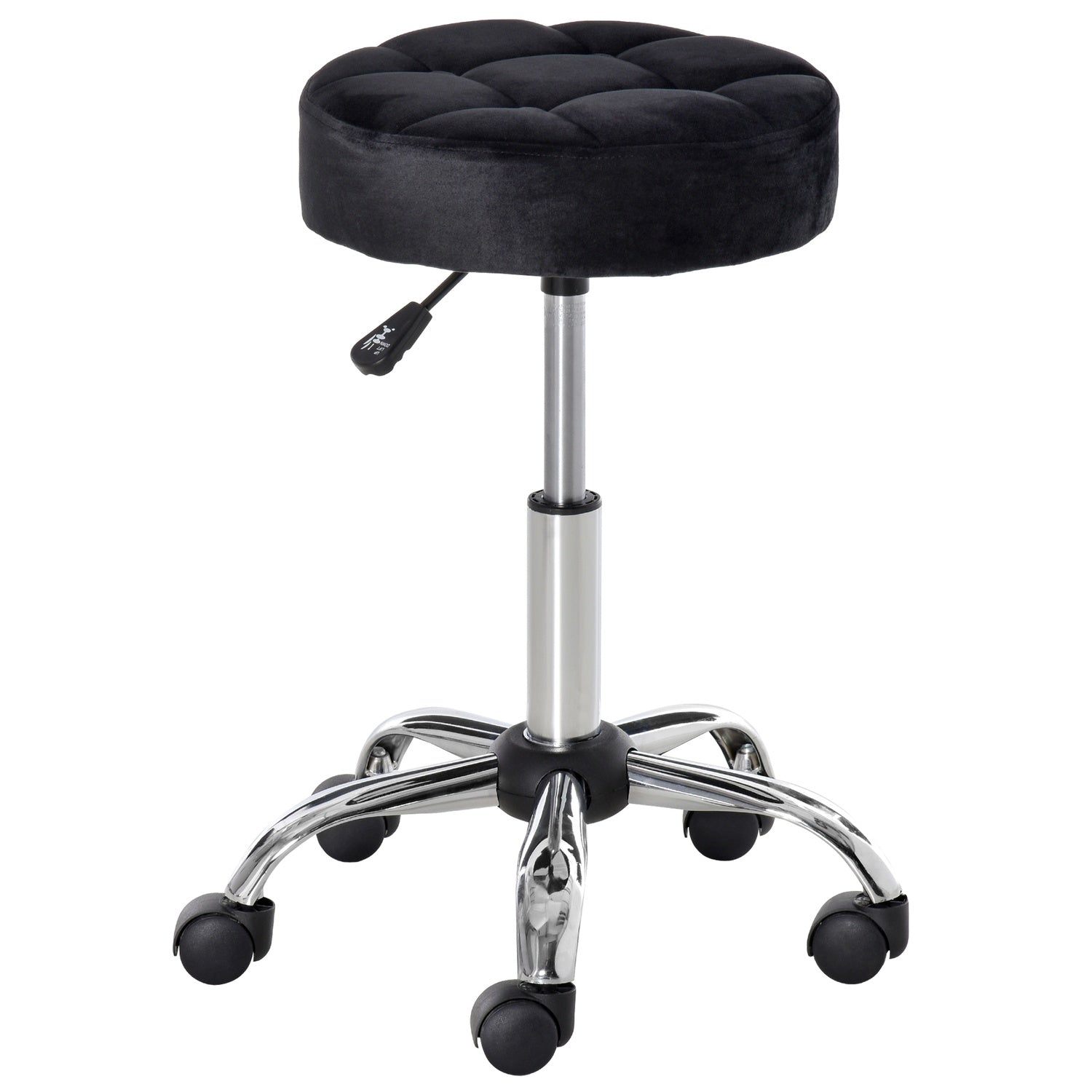 Black Velvet Salon Chair – Justerbar vridbar med hjul