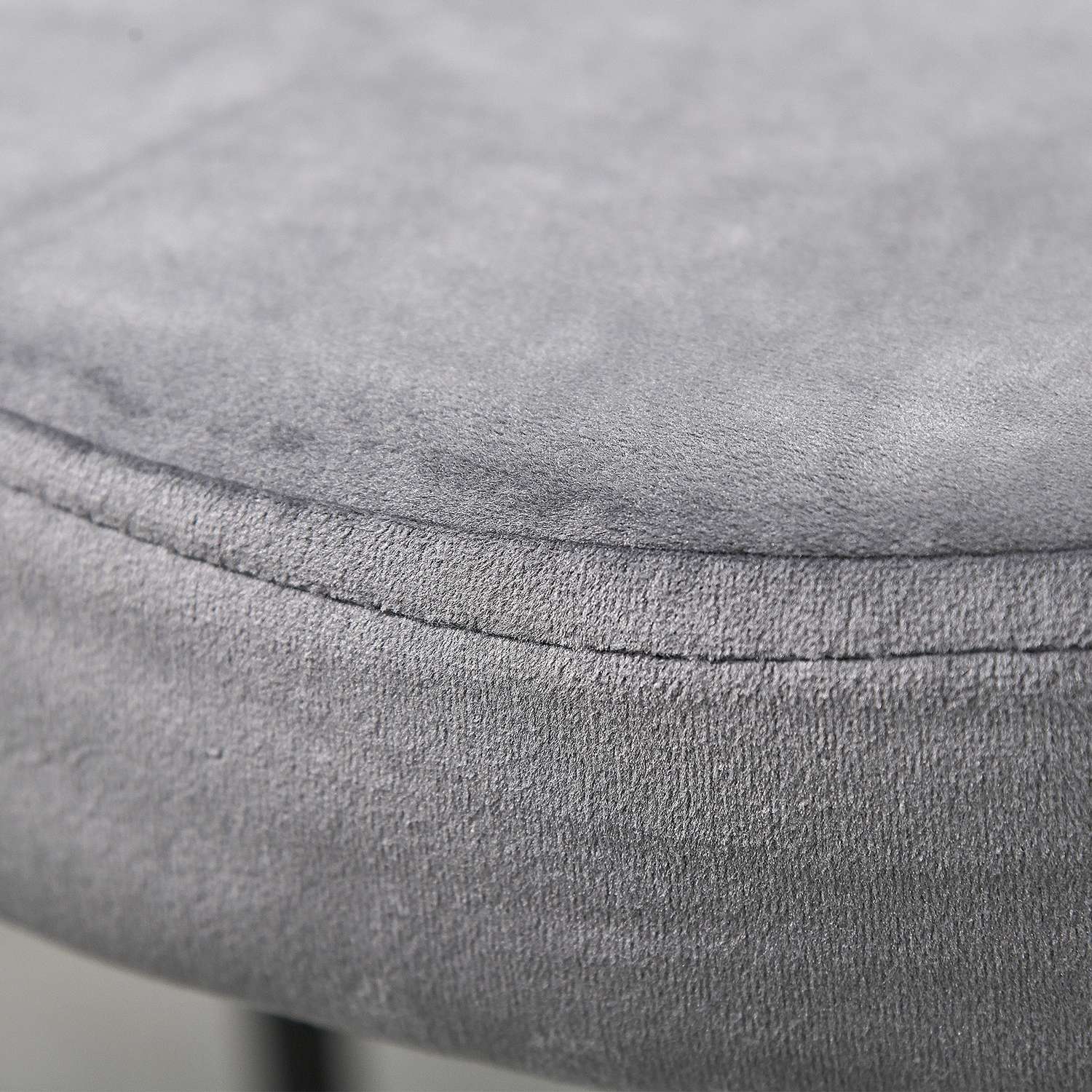 Sammetsbänkspallar, vadderad sits, set om 4, stålgrå