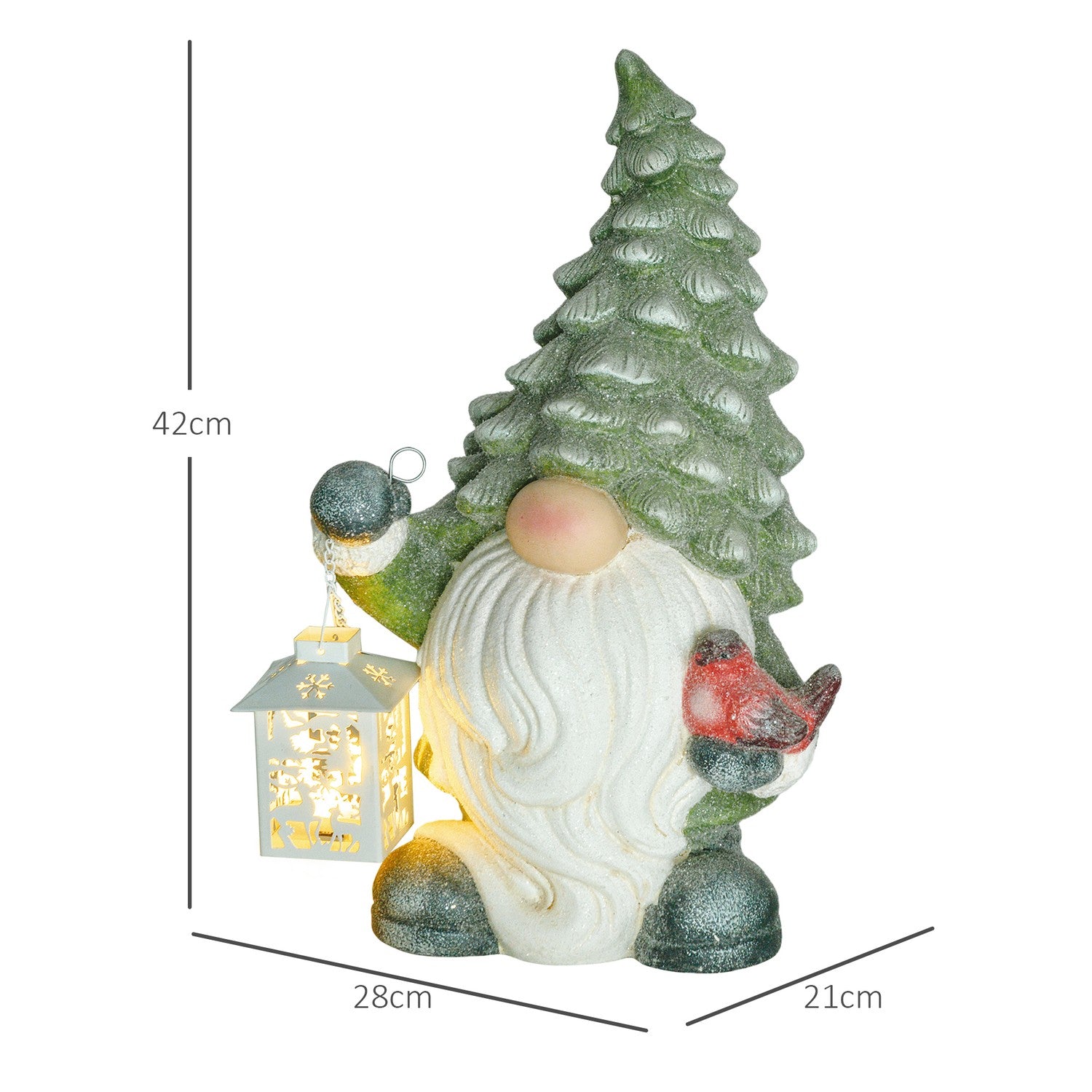 Santa Claus Christmas Staty, LED Lit, 42 cm, Inomhus/Utomhus