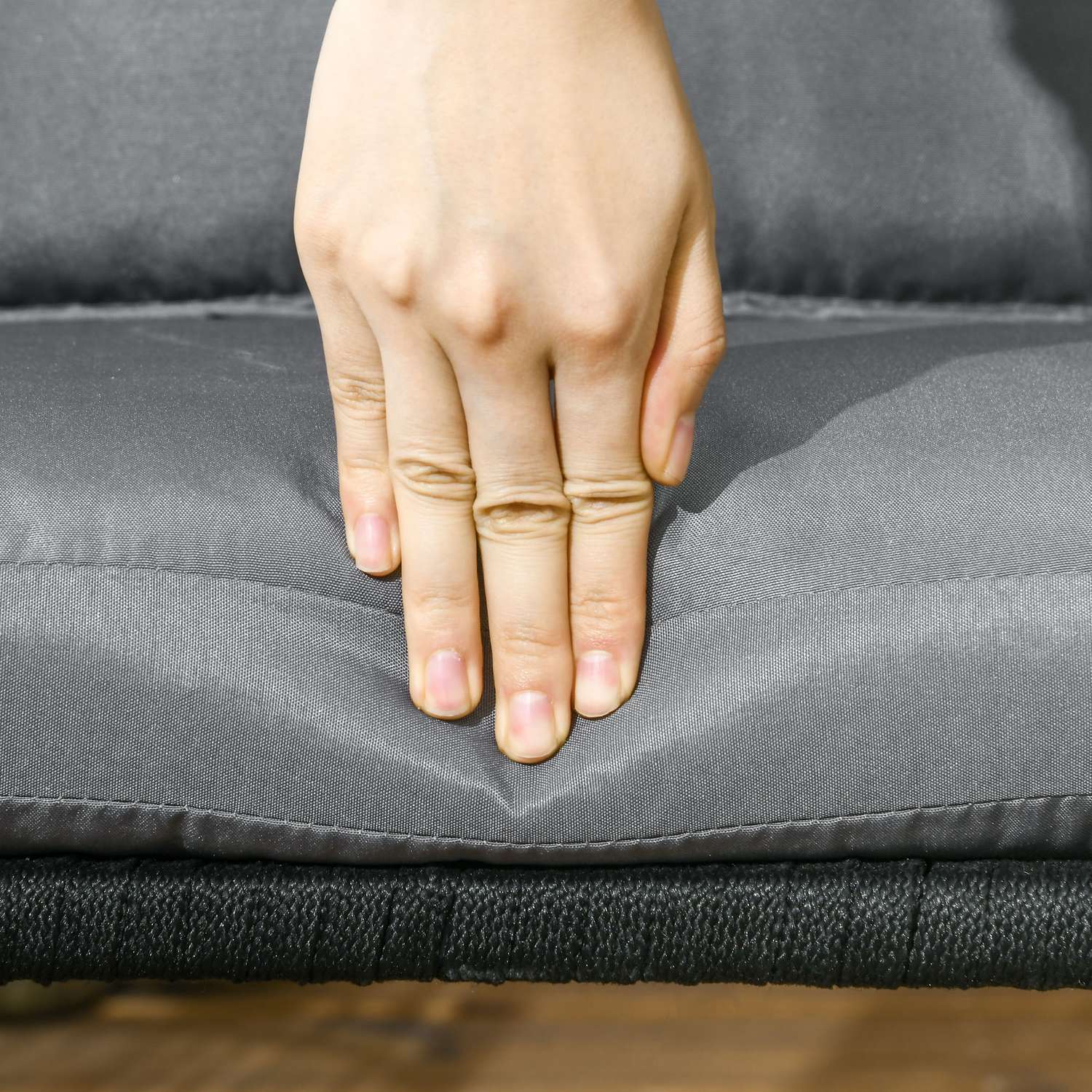 Set med 2 Boho trädgårdsstolar med kuddar, metallram