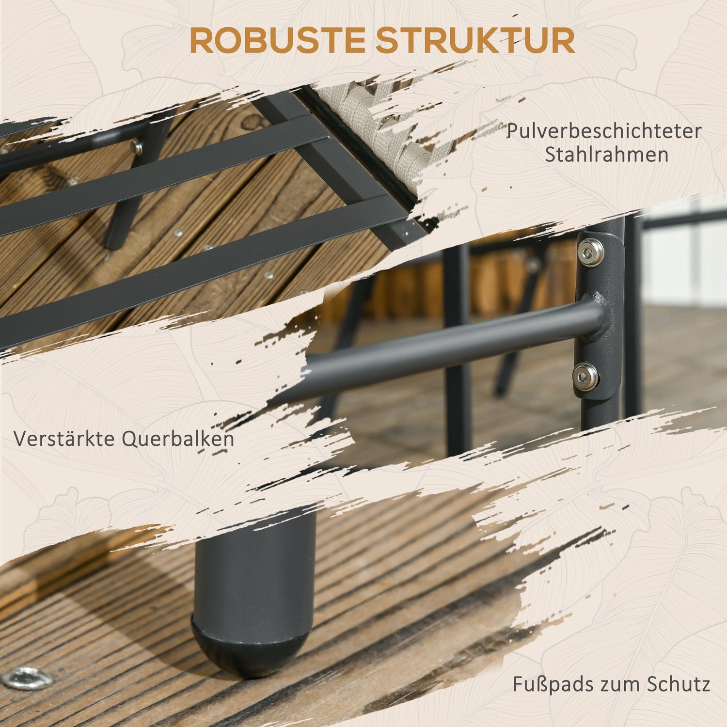 Boho Style Metal Trädgårdsstolar med kuddar – Set med 2