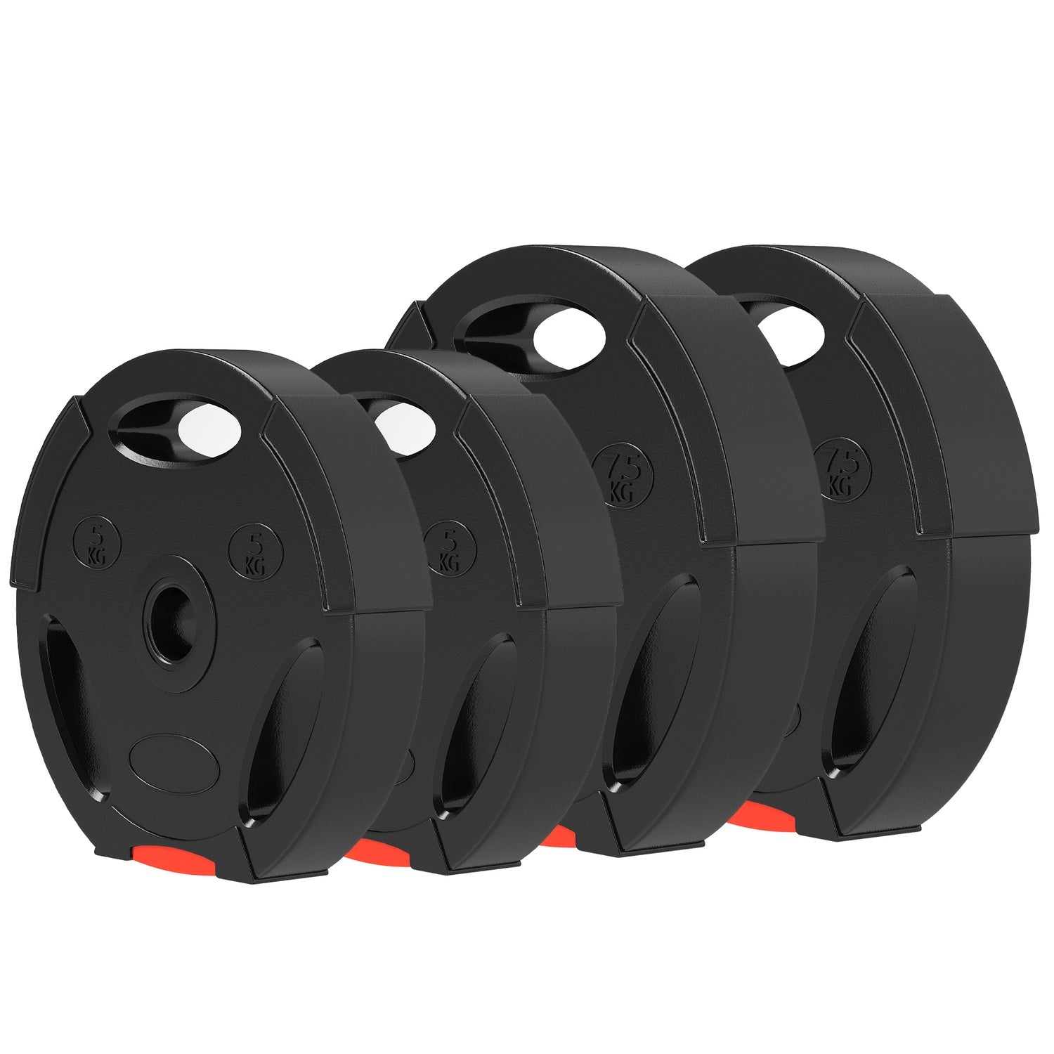 Viktset för hantel, 2 par med 30 mm plattor, svart