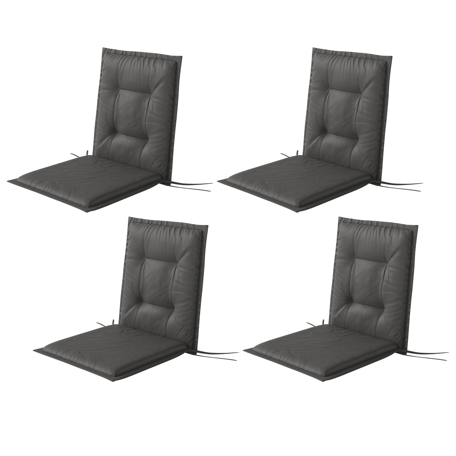 Mörkgrå Utomhus Sittdynor inomhus, Set om 4, 108x50x5 cm