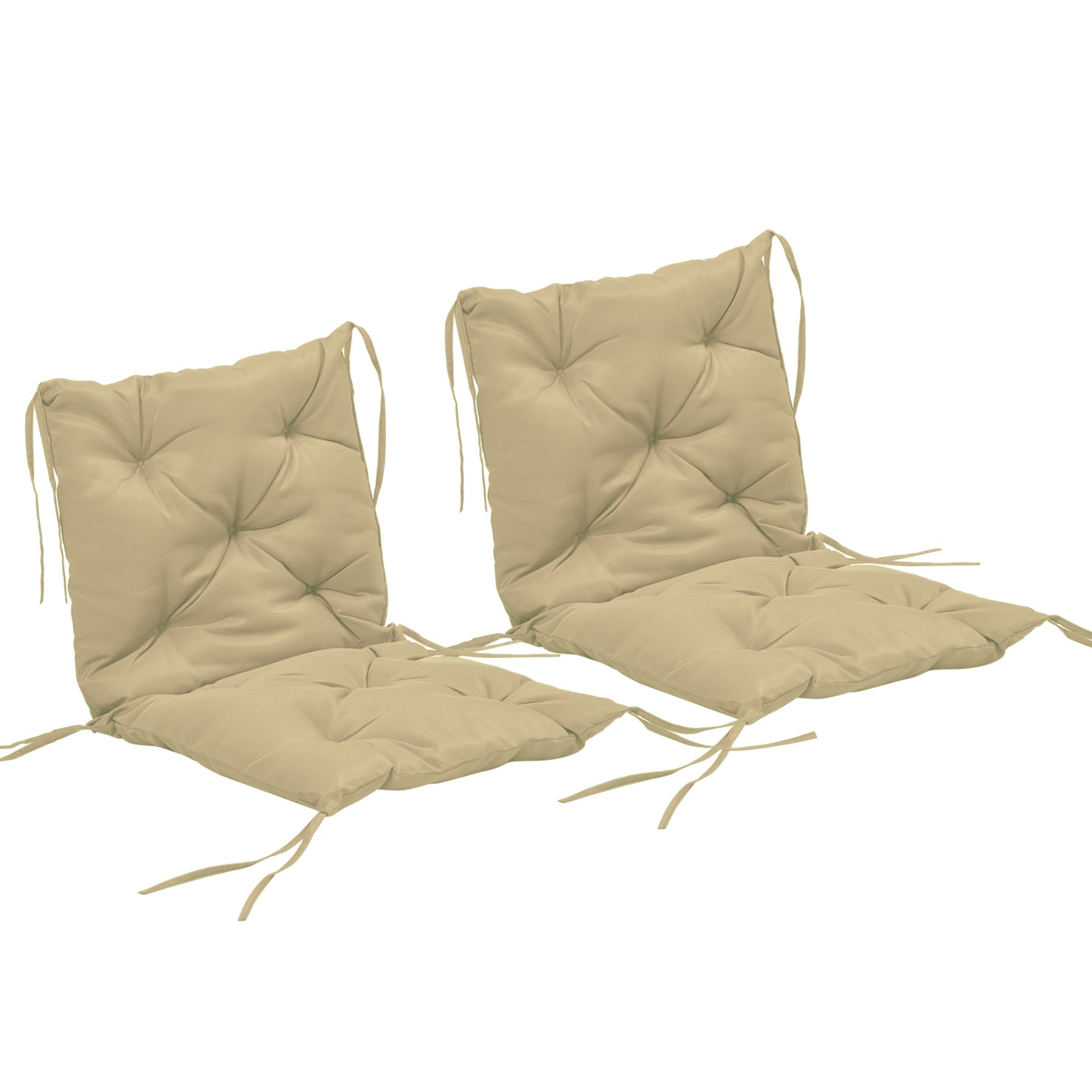Set med dynor till utomhusstolar, 98x50 cm, kaki, 8 cm tjock
