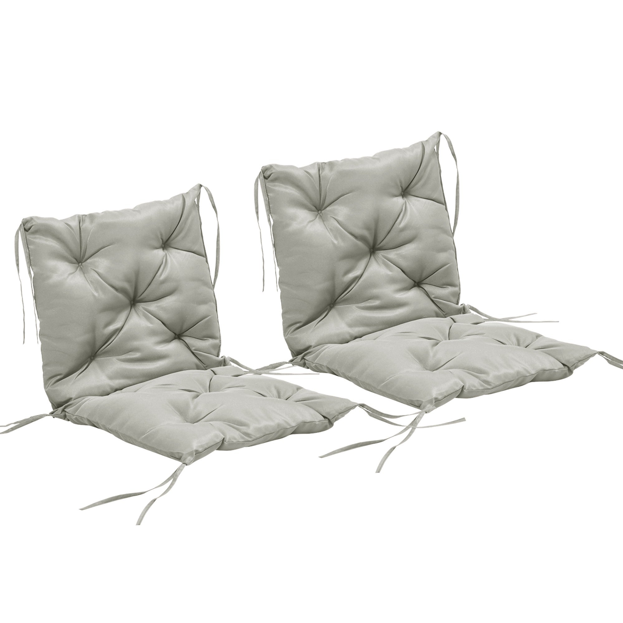 Set med dynor till utomhusstolar, 98x50 cm, ljusgrå, 8 cm tjock