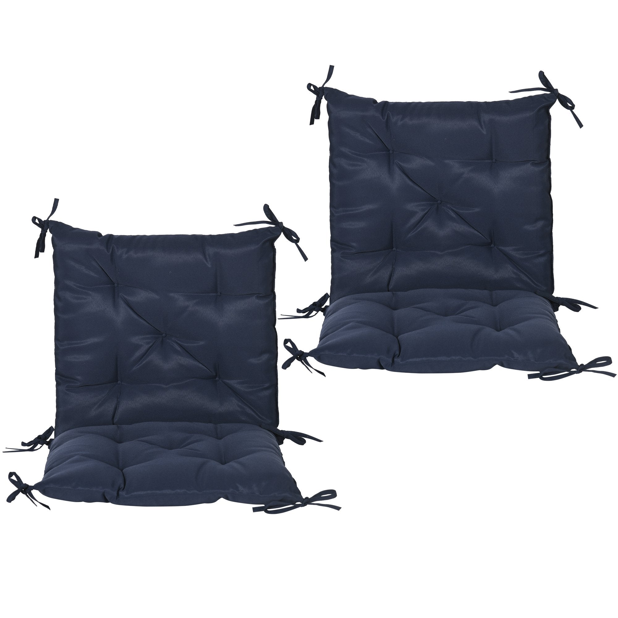 Set med dynor till utomhusstolar, 98x50 cm, mörkblå, 8 cm tjock