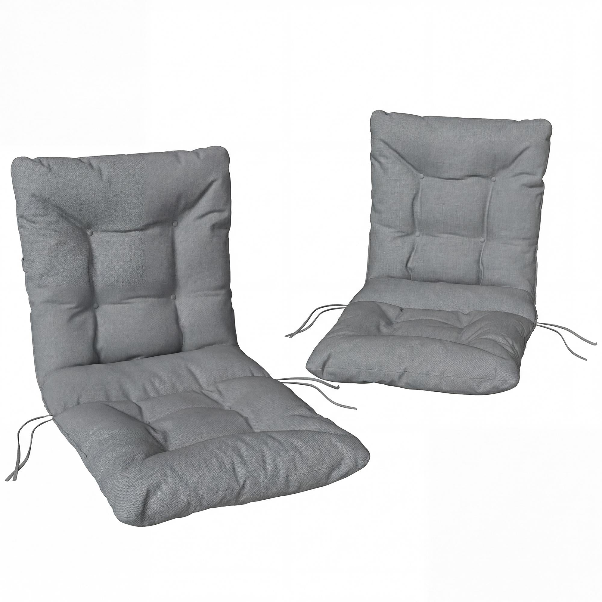 Set med sittdynor för utomhusbruk, 8 cm tjocka, vattenavvisande, 2-pack
