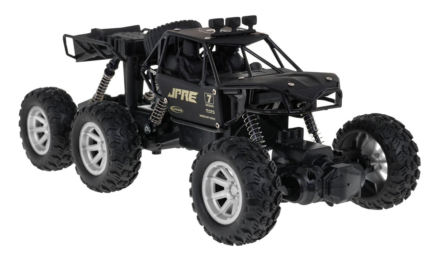 Sexhjulig off-road RC-bil med metallkaross och 4WD