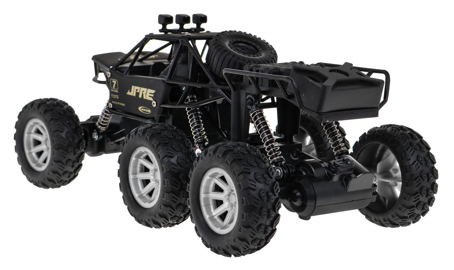 Sexhjulig off-road RC-bil med metallkaross och 4WD