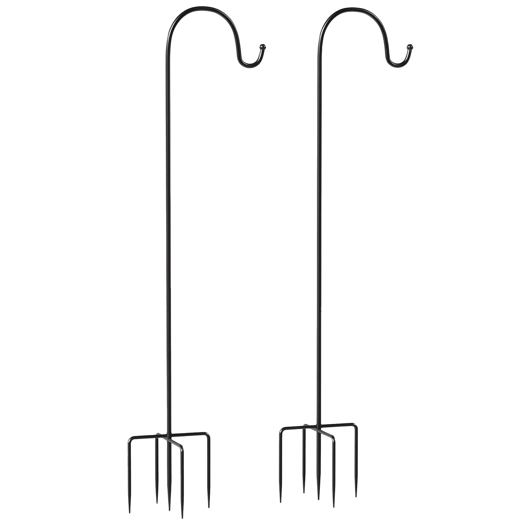 Shepherd Hooks, 160 cm, 2-pack, svart metall, 5 stift