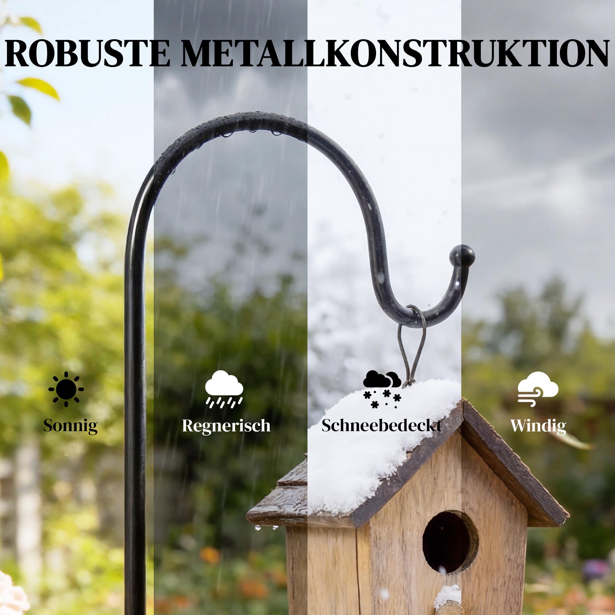 Shepherd Hooks, 160 cm, 2-pack, svart metall, 5 stift