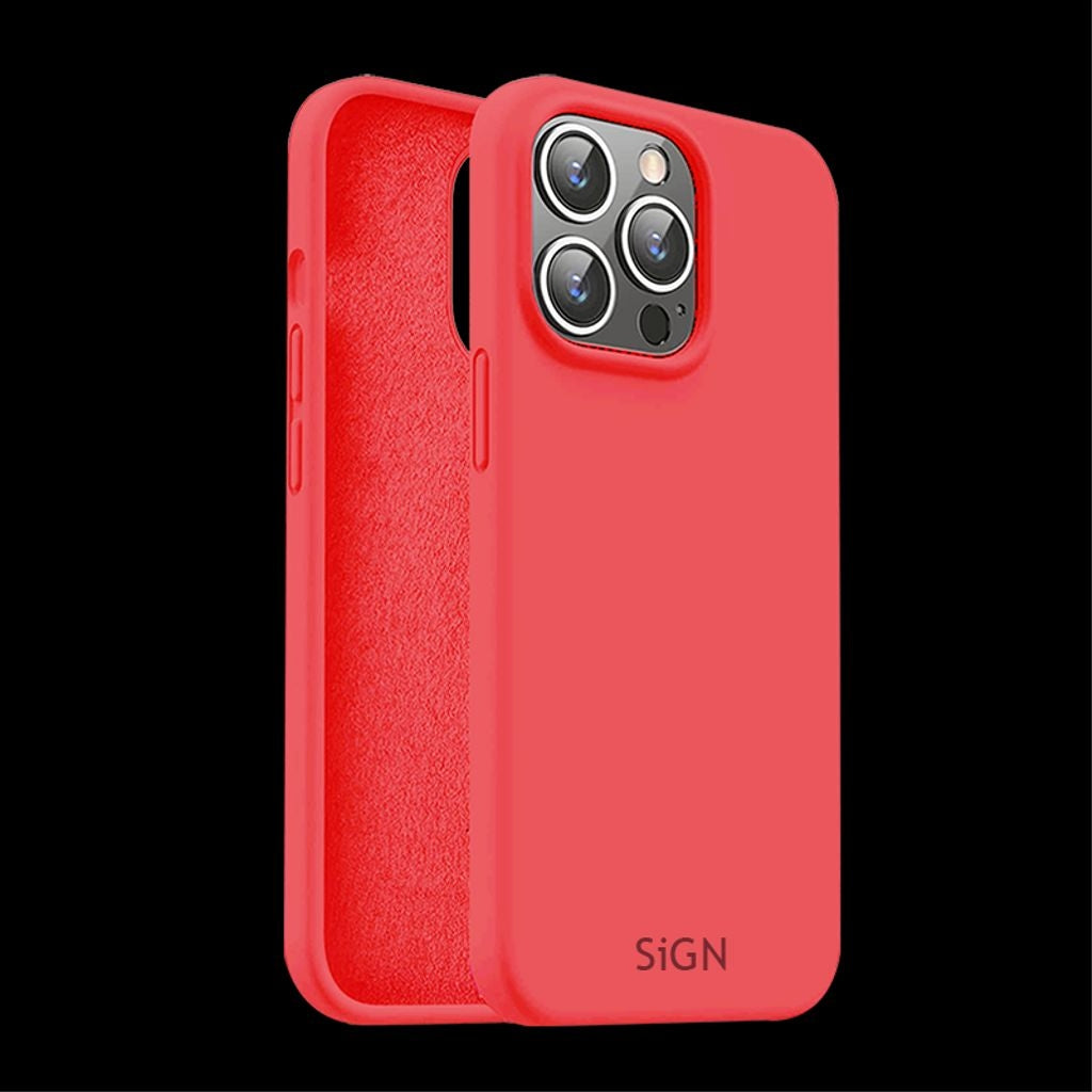 SiGN Liquid Silikonfodral till iPhone 15 Pro - Röd
