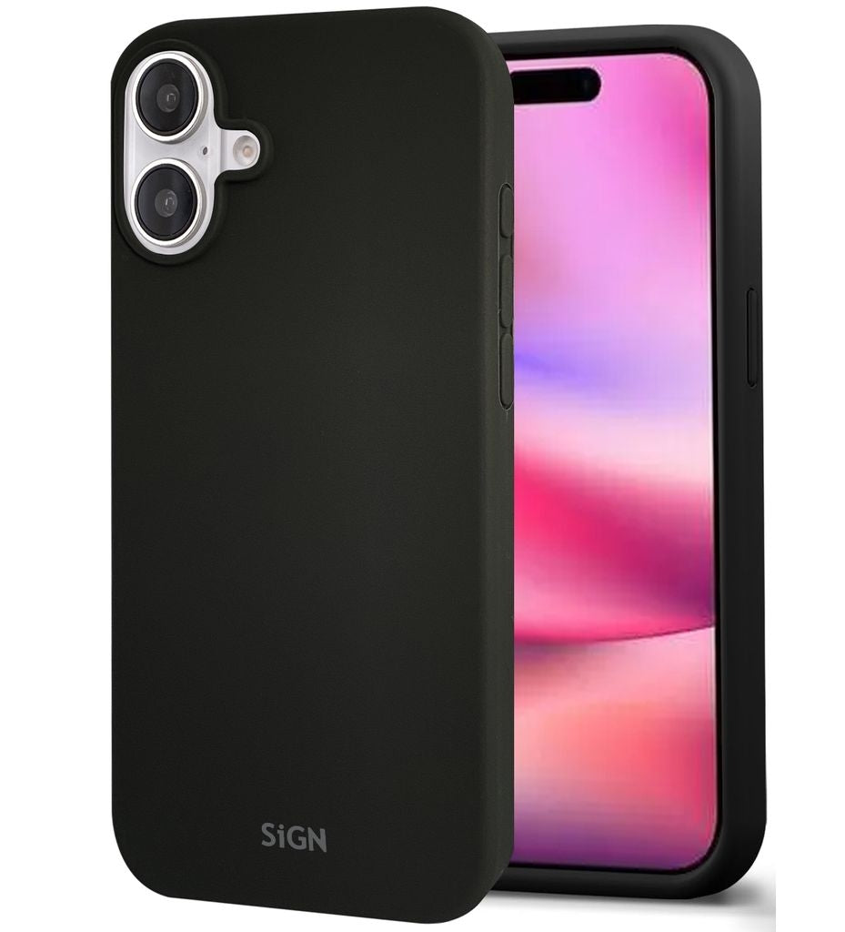 SiGN Liquid Silikonfodral till iPhone 16 - Svart