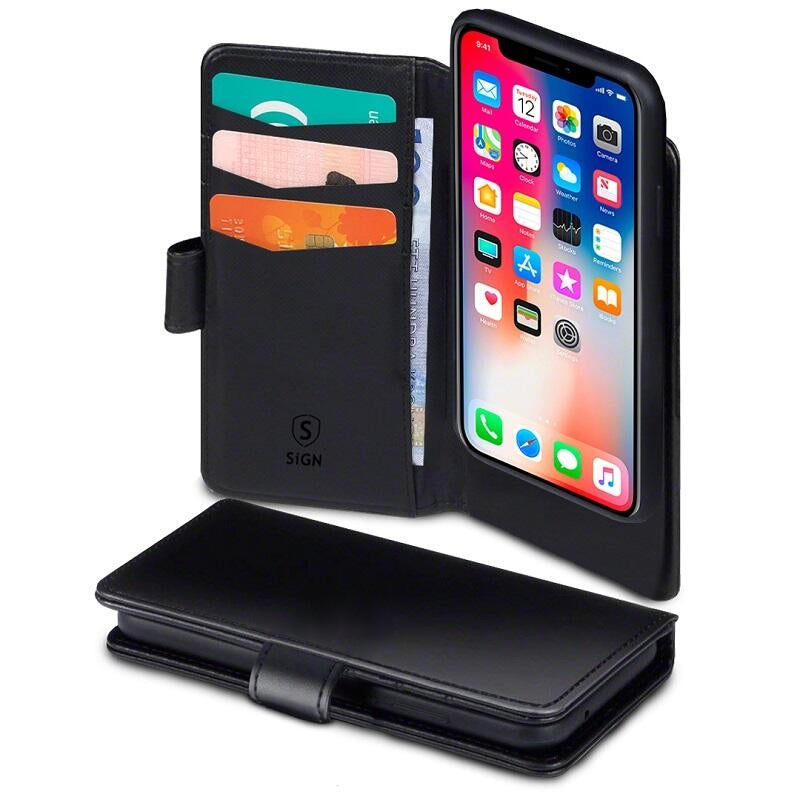 SiGN Wallet-fodral 2-i-1 för iPhone 13 Pro Max - Svart