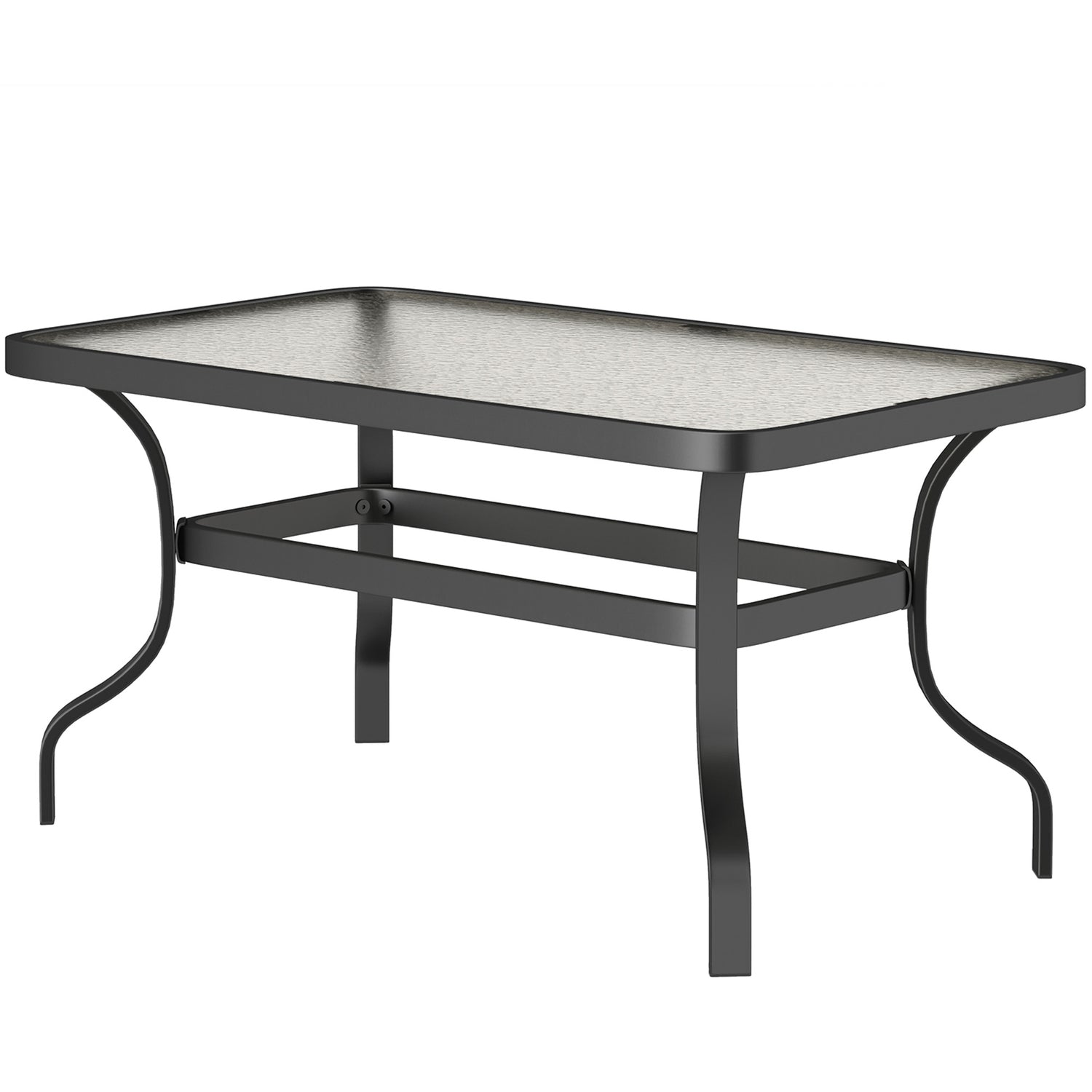Soffbord i härdat glas, vågdesign, 95x55 cm, svart