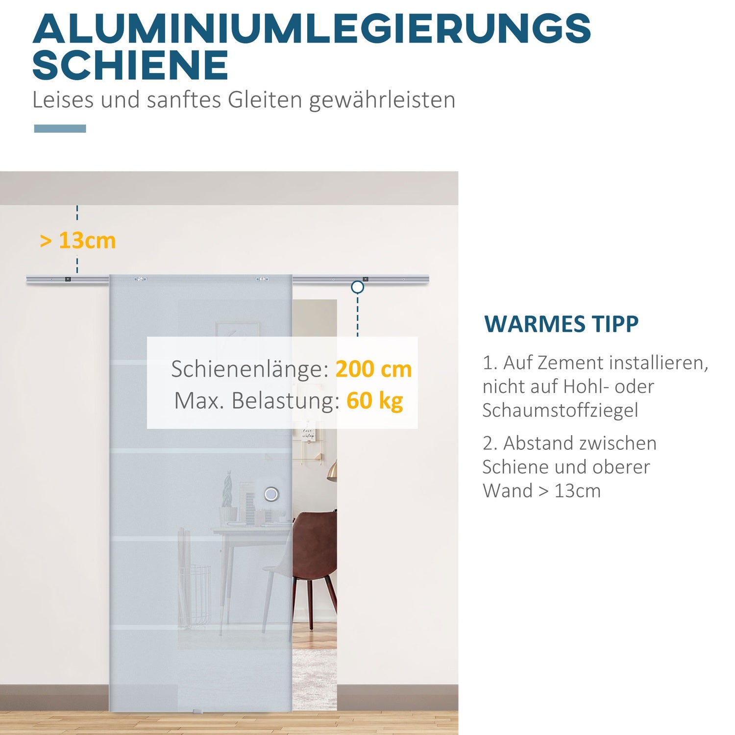 Skjutdörr i glas, delvis satinerad, flera storlekar