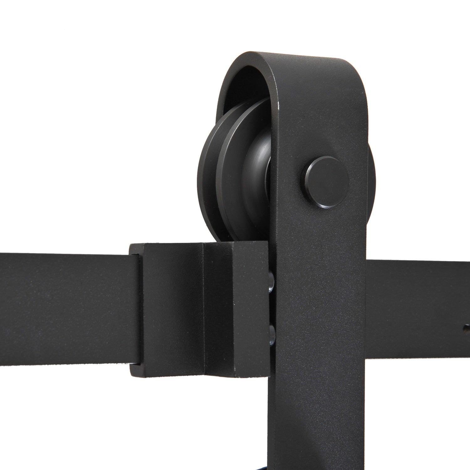 Skjutdörrsbeslag Set – 200cm Kolstål Svart