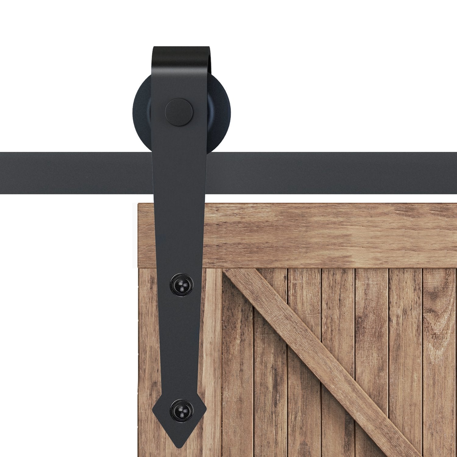 Skjutdörrsbeslagssats, kolstål, 200 cm, brun