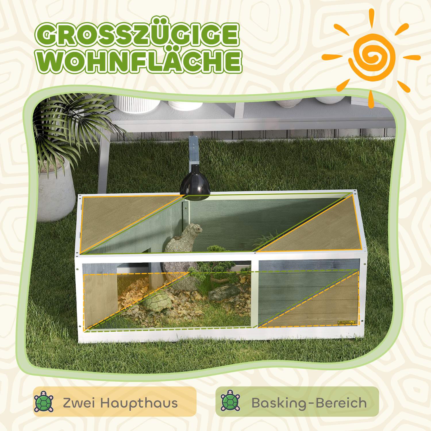 Sköldpaddsskåp i trä med gångjärnslock – 120x50x40 cm